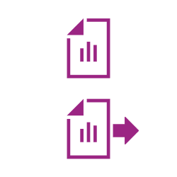 Icono púrpura gráficos documentos