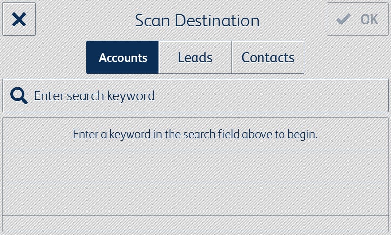 Captura de pantalla aplicación Salesforce destinación